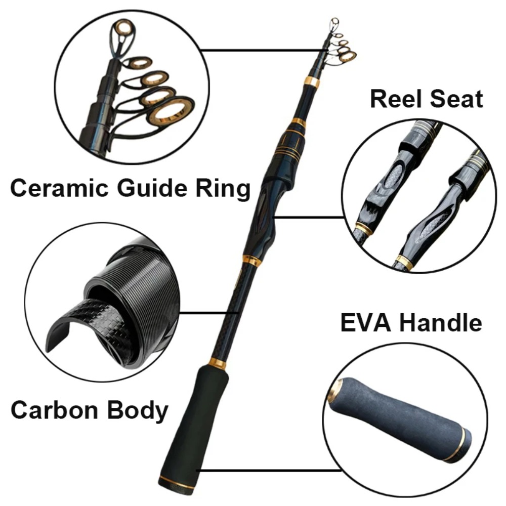 Telescopic Baitcasting Fishing - Fishing Rod Combo recension och pris